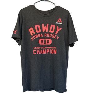 Reebok‎ UFC Rowdy Rhonda Rousey Mens Large Gray Champion Womens Fighter